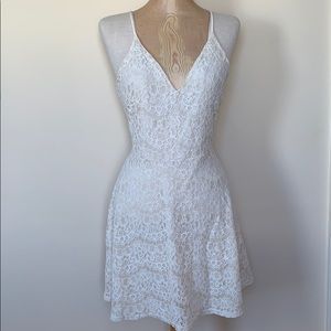 AQUA off white patterned dress
